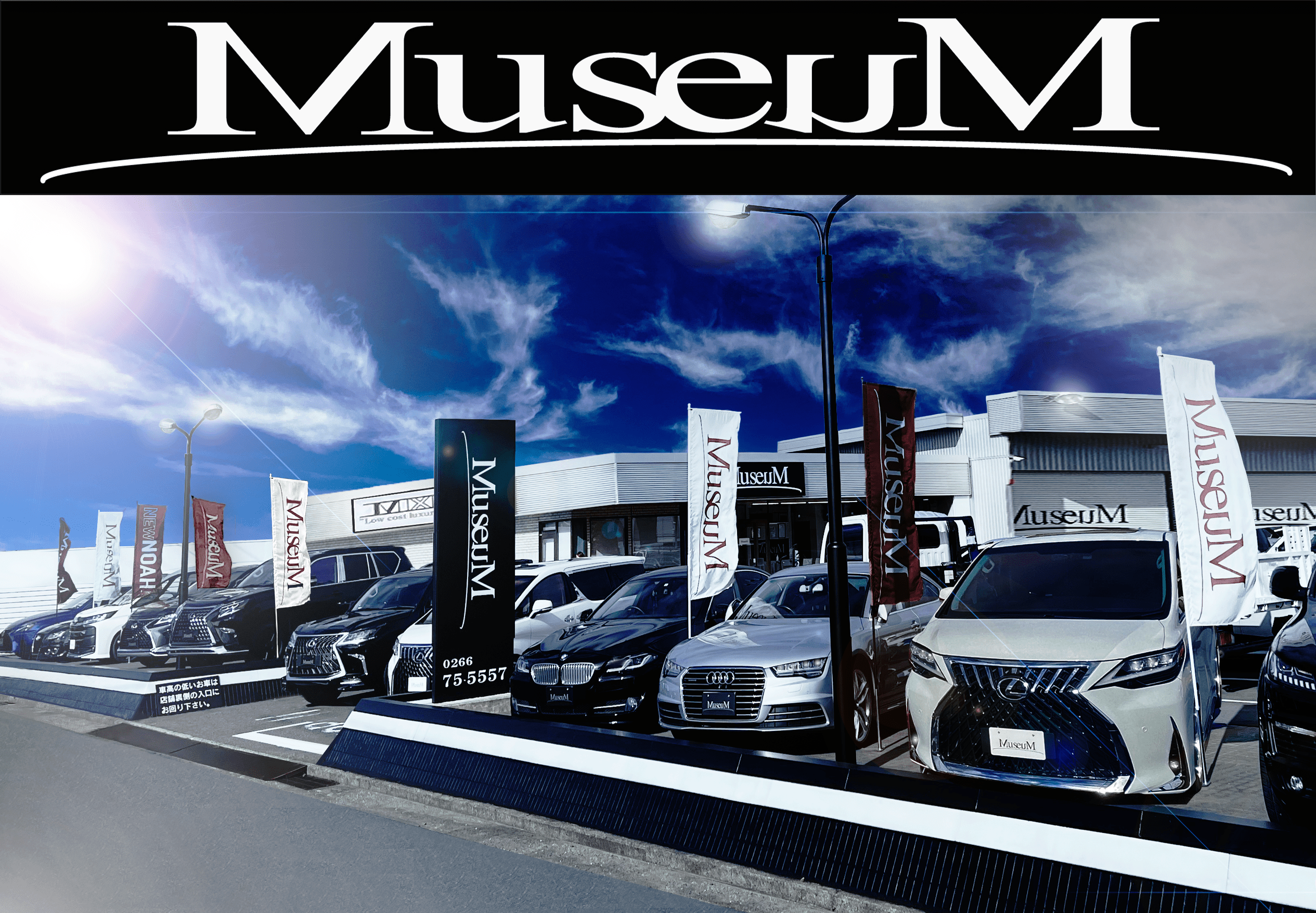 店舗には、常時30台以上の特選車を展示しております。当展示場以外にも多数在庫車のご用意がございます。